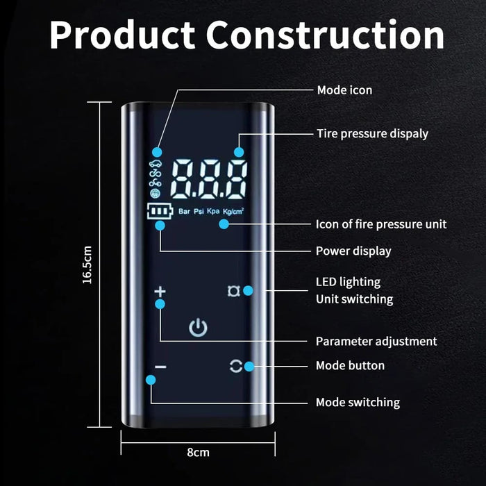 Portable Rechargeable Tire Inflator for Cars Bikes