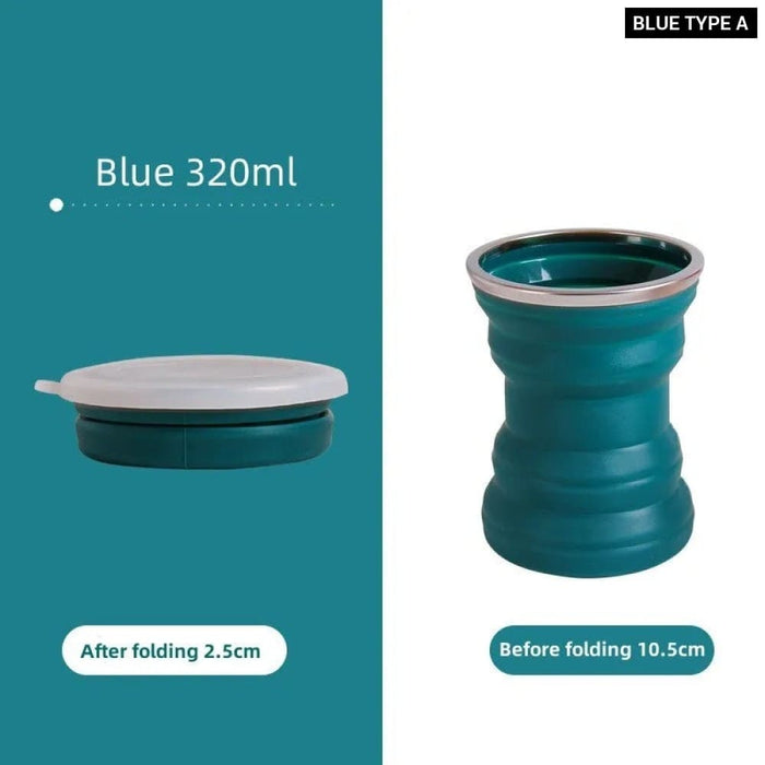Portable Silicone Foldable Collapsible Cup With Lanyard