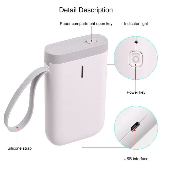 Vibe Geeks D11 Portable Wireless Thermal Inkless Bluetooth