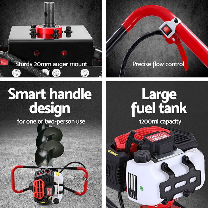 Post Hole Digger 65cc Petrol Motor Drill Borer Fence