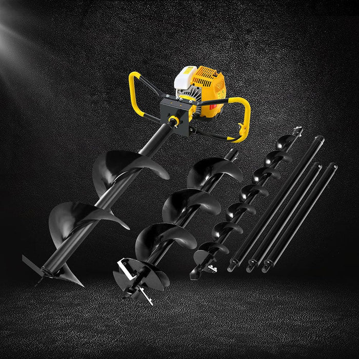 Post Hole Digger 74cc Petrol Motor Drill Borer Fence