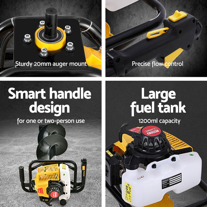 Post Hole Digger 82cc Petrol Motor Drill Borer Fence