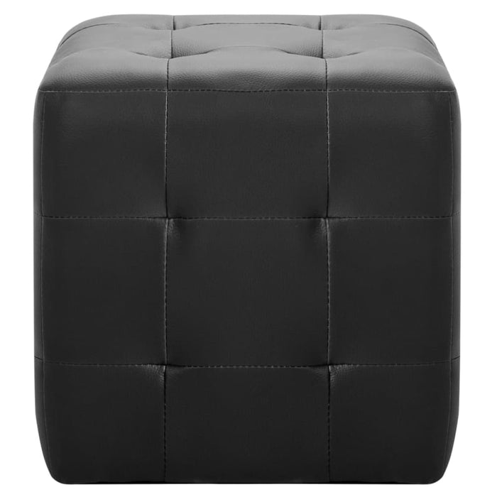 Pouffe 2 Pcs Black 30x30x30 Cm Faux Leather Xintkb
