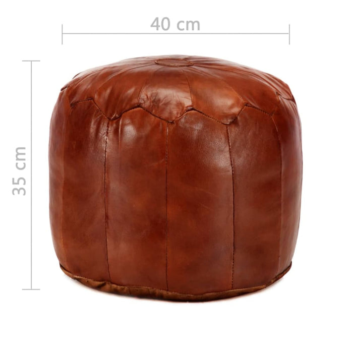 Pouffe Tan 40x35 Cm Genuine Goat Leather Xanoxk