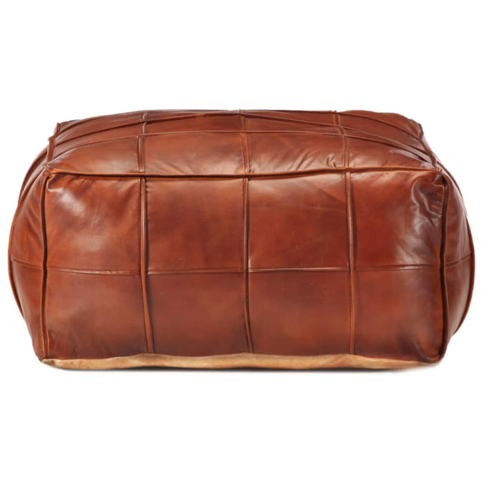 Pouffe Tan 60x60x30 Cm Genuine Goat Leather Xanotx