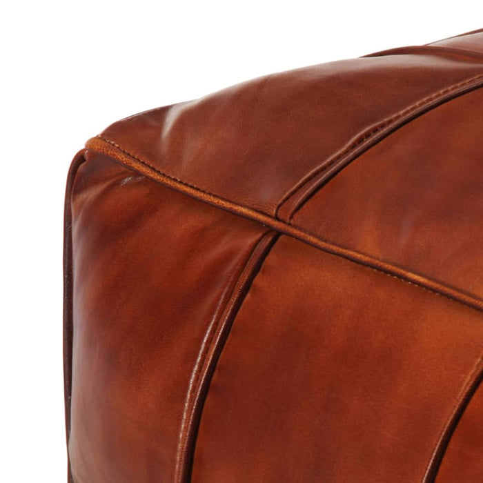 Pouffe Tan 60x60x30 Cm Genuine Goat Leather Xanotx
