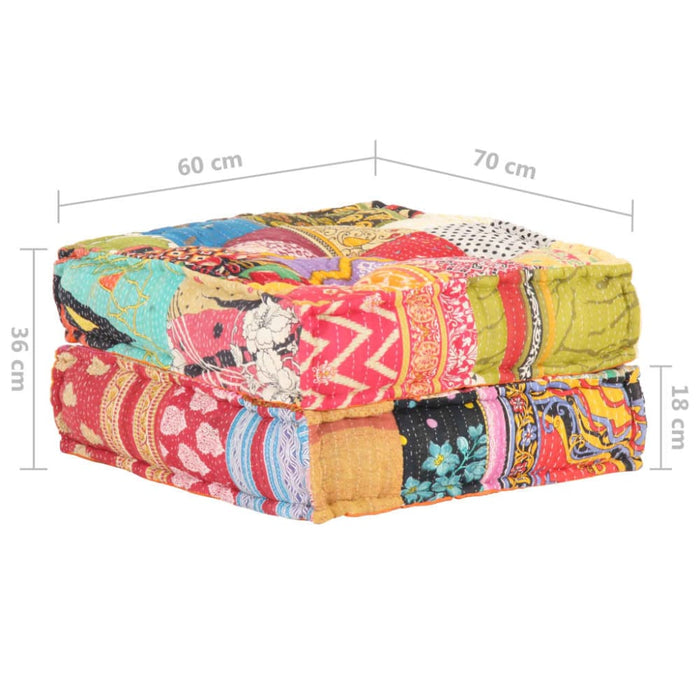 Pouffe 60x70x36 Cm Patchwork Fabric Xniibi