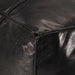 Pouffe Black 60x60x30 Cm Genuine Goat Leather Xanota