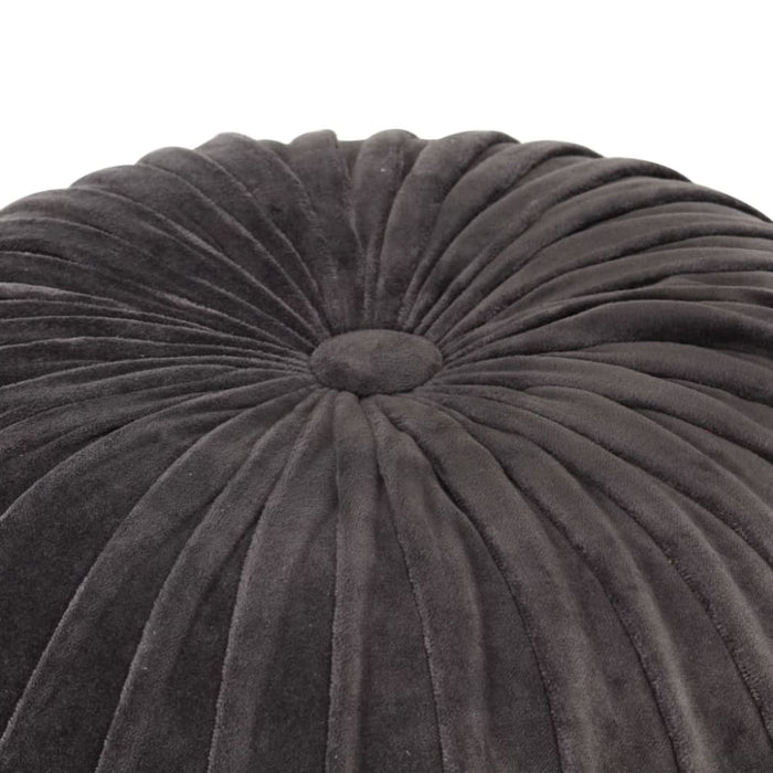 Pouffe Cotton Velvet Smock Design 40x30 Cm Anthracite Xnabtx