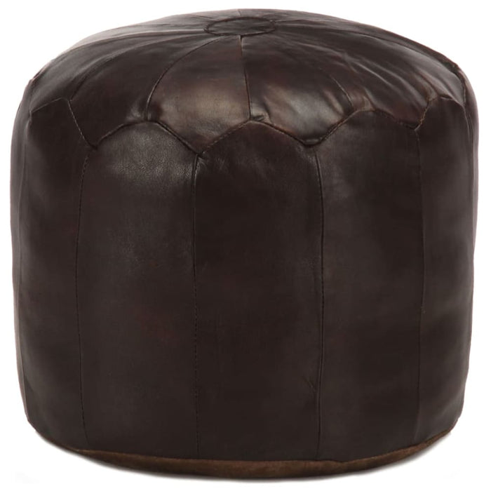 Pouffe Dark Brown 40x35 Cm Genuine Goat Leather Xanotb