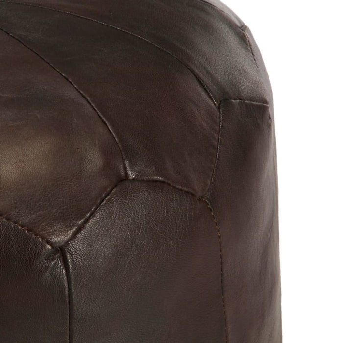Pouffe Dark Brown 40x35 Cm Genuine Goat Leather Xanotb