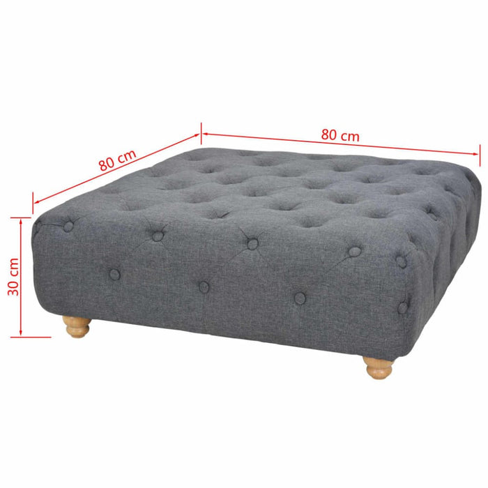 Pouffe Fabric 80x80x30 Cm Dark Grey Xaaiba