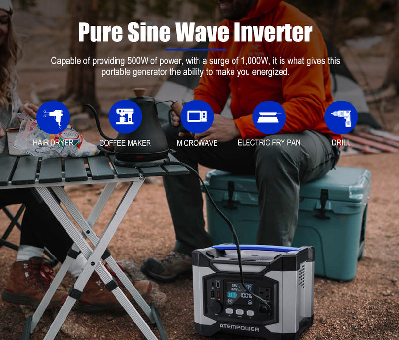 500W Portable Power Station Generator Solar Charging Battery Backup