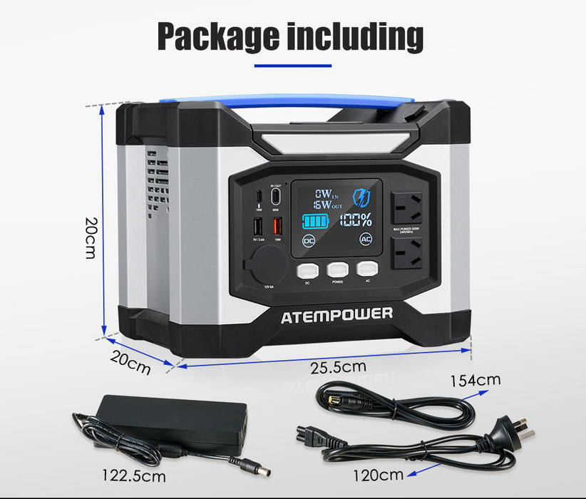 500W Portable Power Station Generator Solar Charging Battery Backup