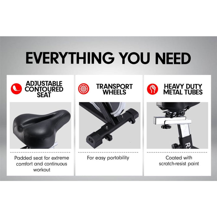 Powertrain Rx-200 Exercise Spin Bike Cardio Cycling - Black