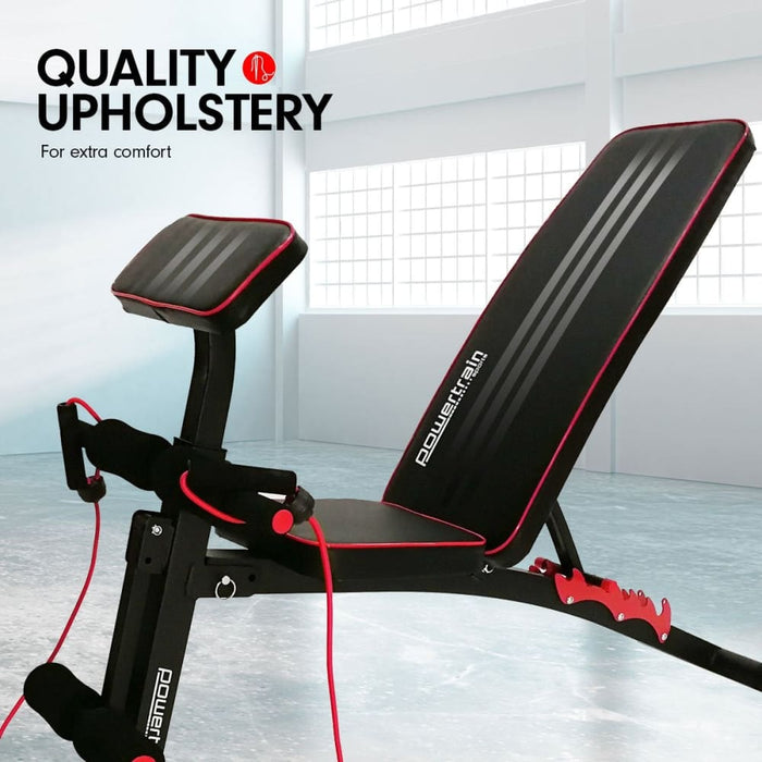 Powertrain Adjustable Fid Home Gym Bench With Preacher Curl