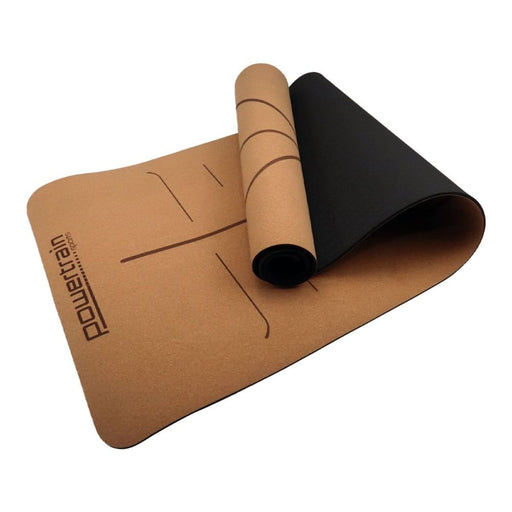 Powertrain Cork Yoga Mat with Carry Straps Home Gym Pilates