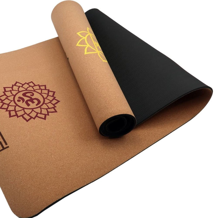 Powertrain Cork Yoga Mat with Carry Straps Home Gym Pilates