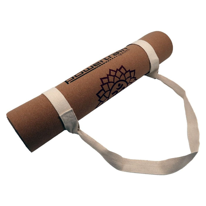 Powertrain Cork Yoga Mat with Carry Straps Home Gym Pilates