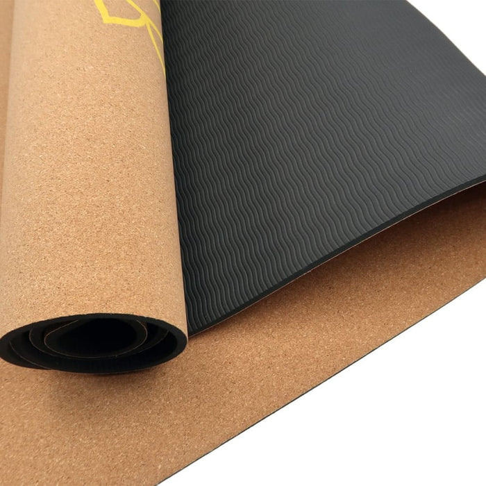 Powertrain Cork Yoga Mat with Carry Straps Home Gym Pilates