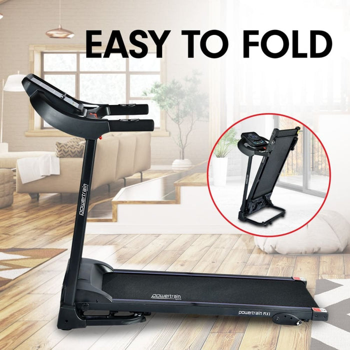 Powertrain Mx1 Foldable Home Treadmill For Cardio Jogging
