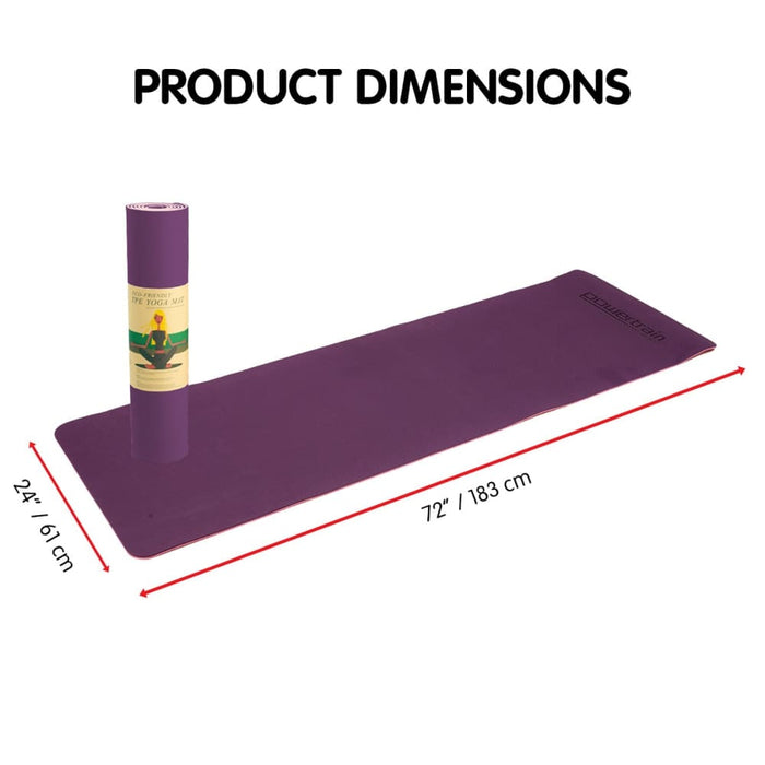 Powertrain Eco-friendly Tpe Pilates Exercise Yoga Mat 8mm