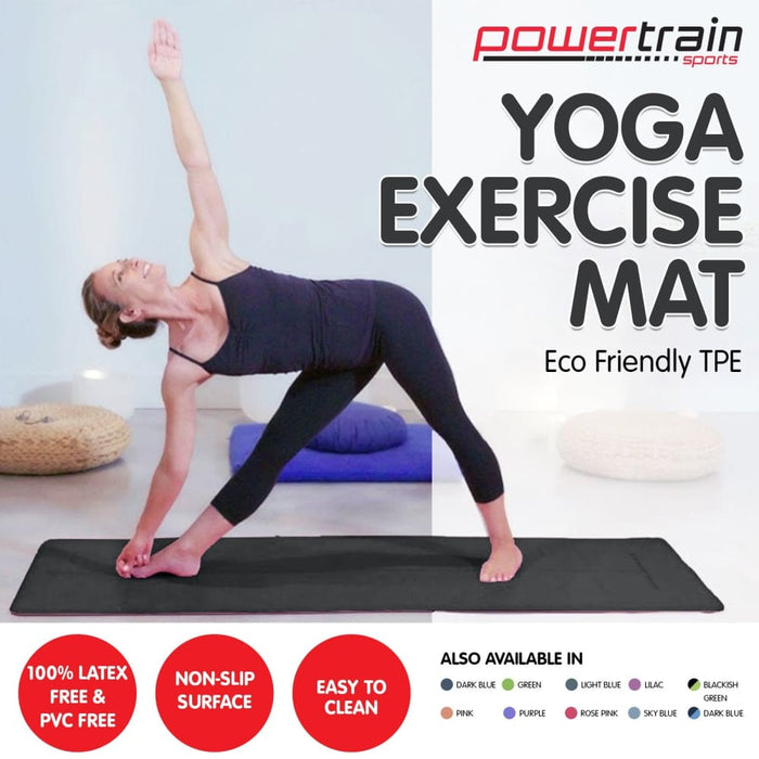 Powertrain Eco-friendly Tpe Yoga Pilates Exercise Mat 6mm