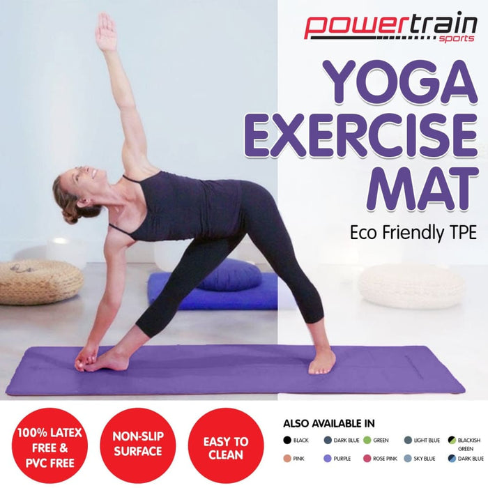 Powertrain Eco - friendly Tpe Yoga Pilates Exercise Mat 6mm