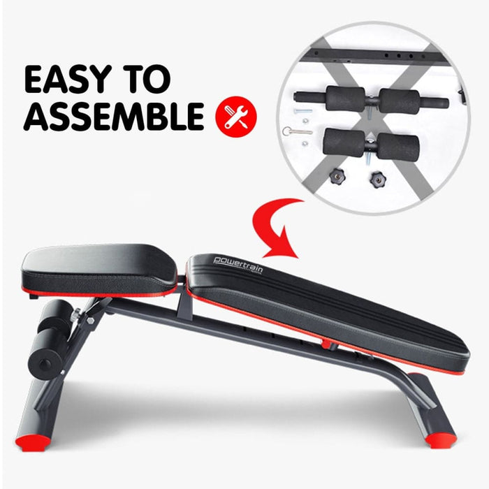 Powertrain Home Gym Bench Adjustable Flat Incline Decline