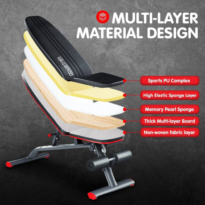 Powertrain Home Gym Bench Adjustable Flat Incline Decline