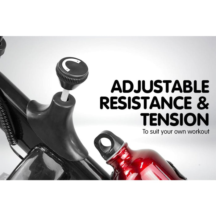 Powertrain Home Gym Flywheel Exercise Spin Bike - Black