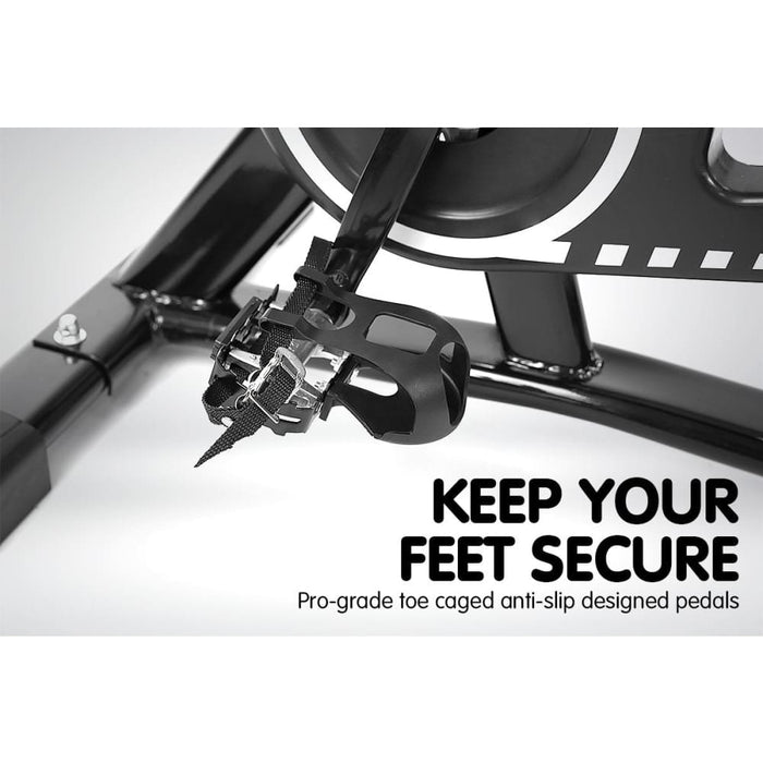 Powertrain Home Gym Flywheel Exercise Spin Bike - Black