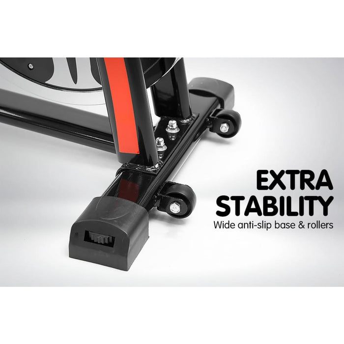 Powertrain Home Gym Flywheel Exercise Spin Bike - Black