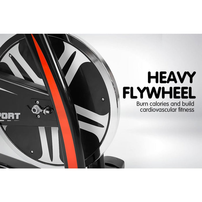 Powertrain Home Gym Flywheel Exercise Spin Bike - Black