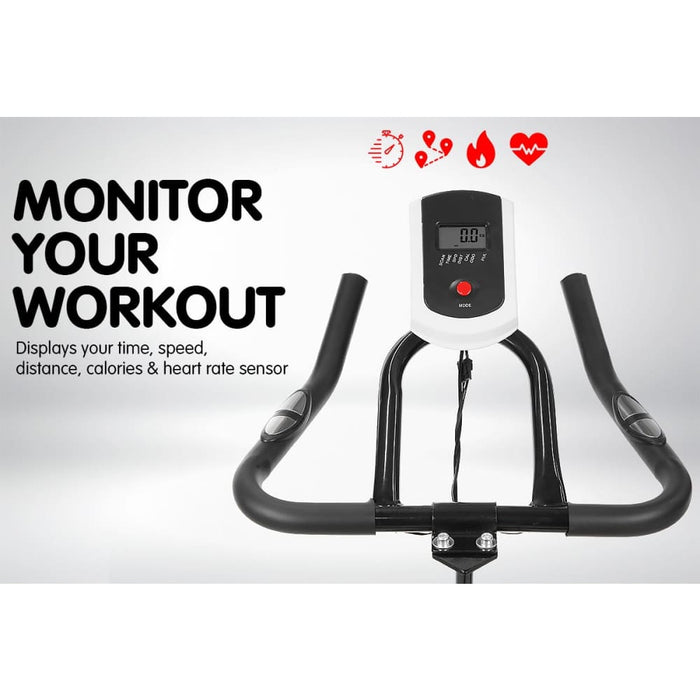 Powertrain Home Gym Flywheel Exercise Spin Bike - Black