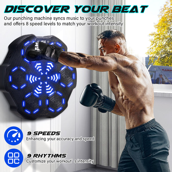 Smart Punching Boxing Electronic Music Machine 8 Speeds With Box Gloves