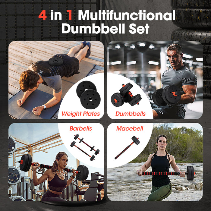 15Kg Adjustable Dumbbell Barbell Set Home Gym Weights Exercise