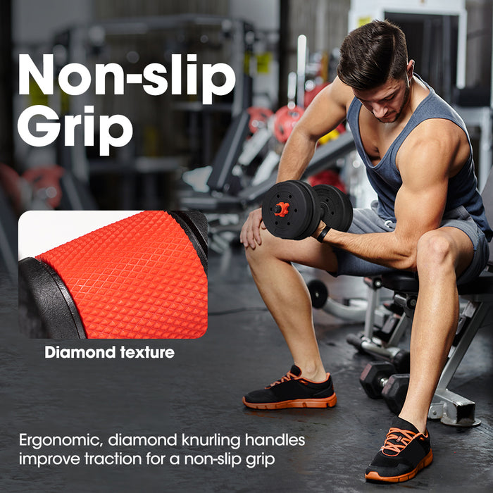 15Kg Adjustable Dumbbell Barbell Set Home Gym Weights Exercise