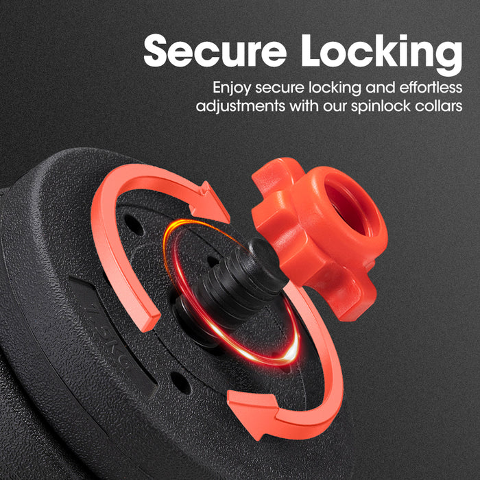 20Kg Adjustable Dumbbell Barbell Set Home Gym Weights Exercise