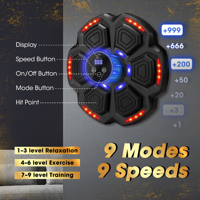 Punching Boxing Machine Electronic Music Bluetooth Training 9 Speeds