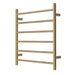 Premium Brushed Gold Heated Towel Rack 6 Bars Round Design