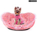 Princess Style Pet Bed Pink Polka Dots Soft Fleece Anti
