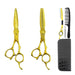 Print Design 6 Inch Golden Hairdressing Scissors Kit