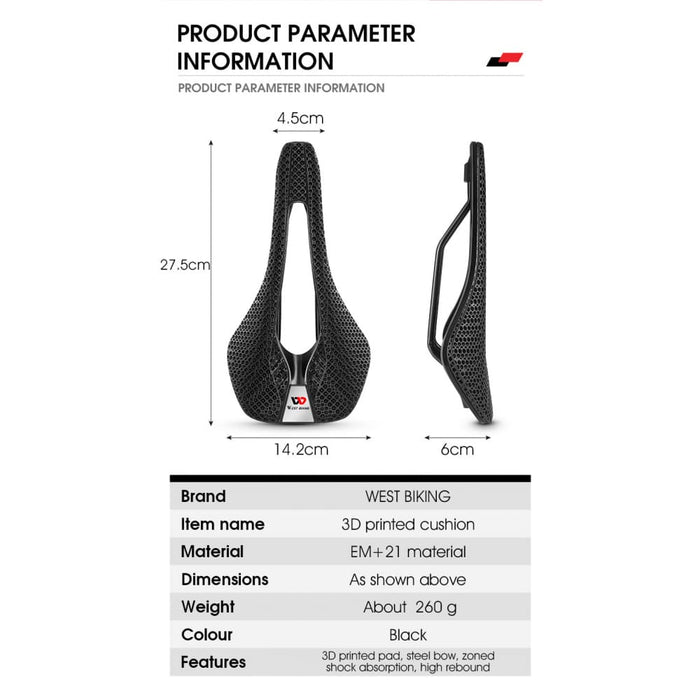3d Printed Liquid Resins Bicycle Saddle