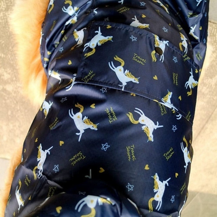 Printing Raincoat with Breathable Mesh for Dogs