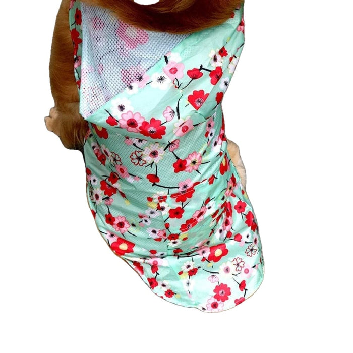 Printing Raincoat with Breathable Mesh for Dogs