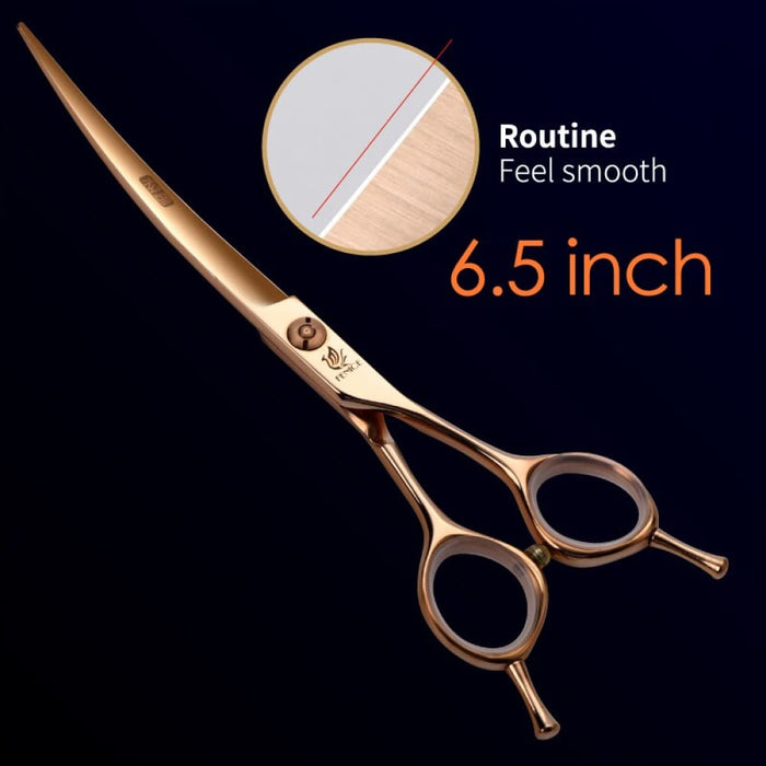 Professional 6.5 7 Inch Pet Curved Grooming Scissors