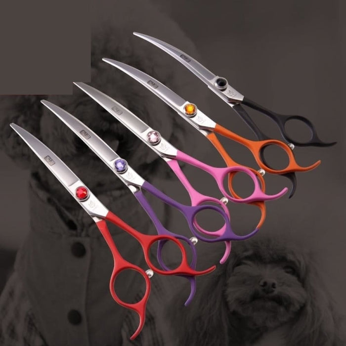 Professional 6.5 Inch Pet Curved Scissors In Dog Grooming