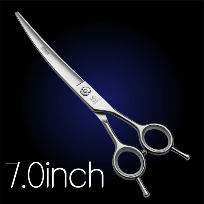 Professional 7 7.5 Inch Curved Dog Scissors Pet Trimming