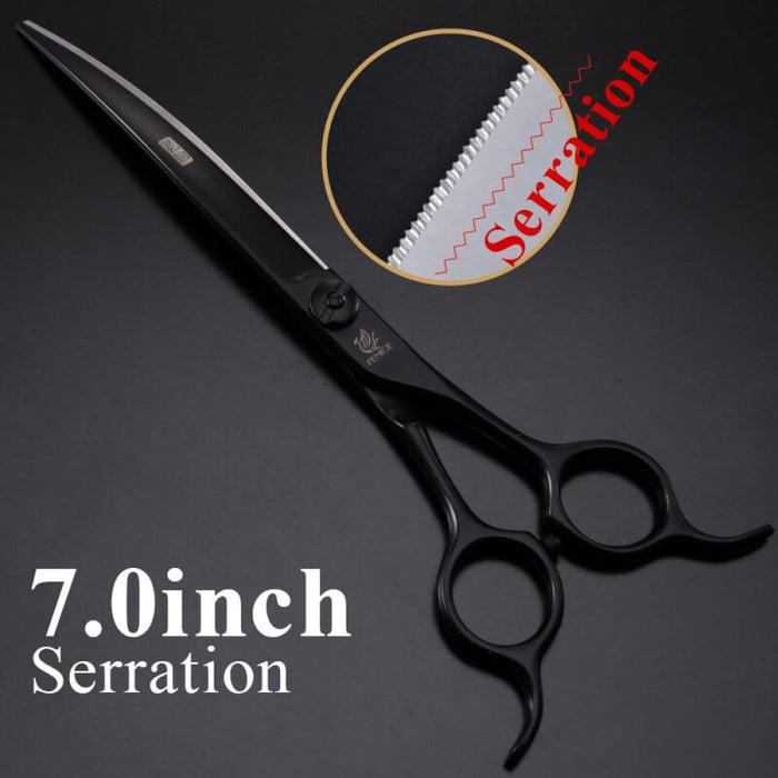 Professional 7 Inch Curved Cutting Scissors Blade with Saw